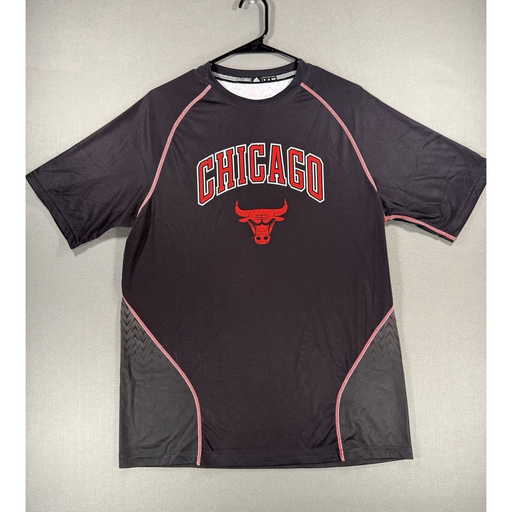 Chicago Bulls Adidas Climalite Jersey Shirt Black Gray Red Size M
